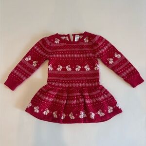 Snow bunny baby Christmas sweater dress